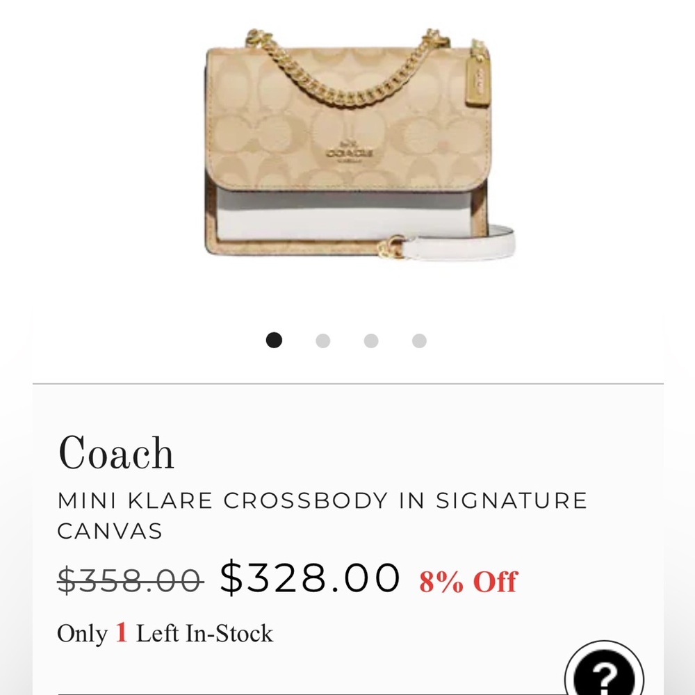 Klare Crossbody Coach Tan and Gold Women's Bag - Picture 5 of 11